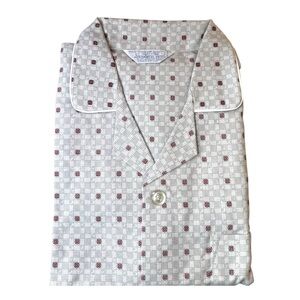 Vintage Permanent Press Flannel Button Up Pajama Shirt Men Medium NWT Gray